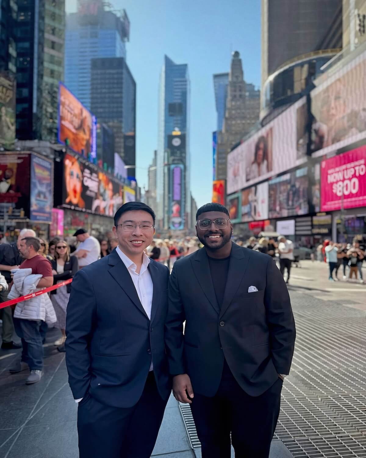 Clarence and David reviewing brand performance